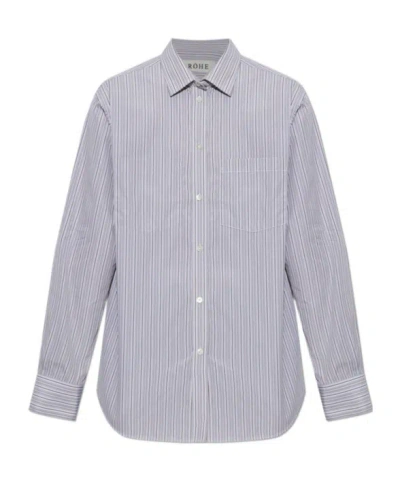 Rohe Striped Pocket-detail Shirt In Blue