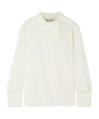 Rohe Asymmetric Wool-blend Blouse In Cream