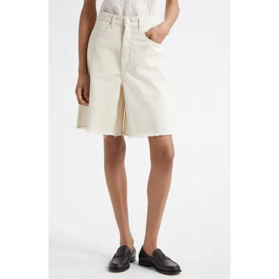 ROHE RÓHE LOOSE FIT BAGGY HEM CUTOFF DENIM SHORTS
