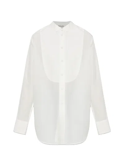 Rohe Loose-fit Bib-front Shirt In White