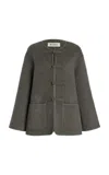 Rohe Mandarin Closure Double-faced Jacket In Gray