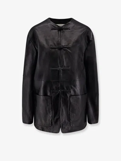 ROHE MANDARIN CLOSURE LEATHER JACKET