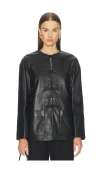 Rohe Black Jacket With Front Toggle Closure In Leather Woman In Multi