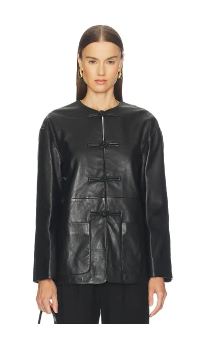 ROHE MANDARIN CLOSURE LEATHER JACKET