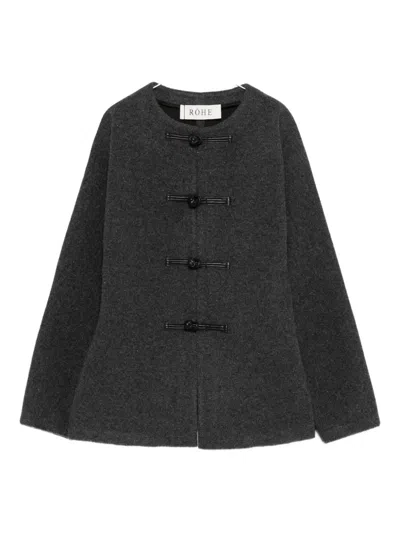 Rohe Mandarin Crew-neck Cardigan In Gray