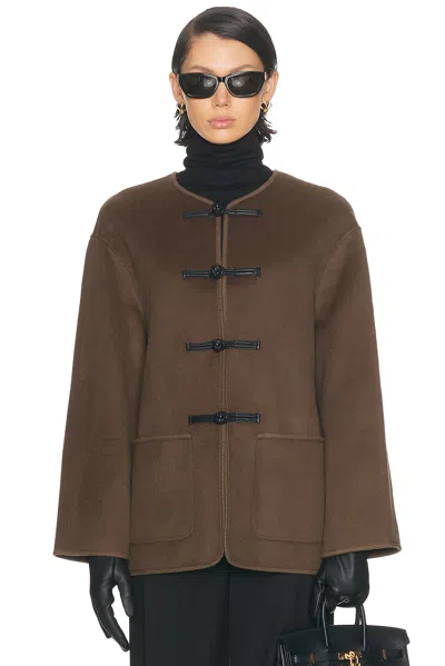 Rohe Mandarin Double Face Jacket In Brown