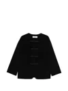 Rohe Mandarin Double-faced Wool Jacket Navy In Black