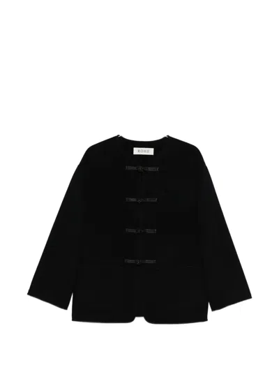 Rohe Mandarin Double-faced Wool Jacket In Black