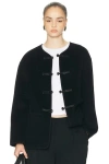 Rohe Mandarin Double-faced Wool Jacket Navy In Blue