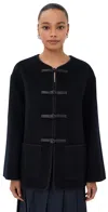 Rohe Mandarin Double-faced Wool Jacket Navy In Blue