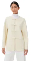 Rohe Mandarin Double-faced Wool Jacket Off White In White