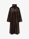 Rohe Mandarin Faux Fur Coat In Brown