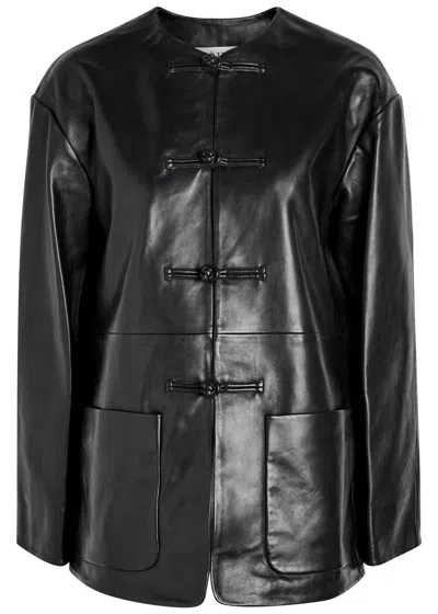 Rohe Oversized Leather Jacket In Black