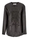 Rohe Black Jacket With Front Toggle Closure In Leather Woman In Black