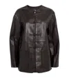 Rohe Mandarin Leather Jacket In Brown