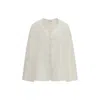 Rohe White Blouse With V Neck And Toggle Closure On The Front In White
