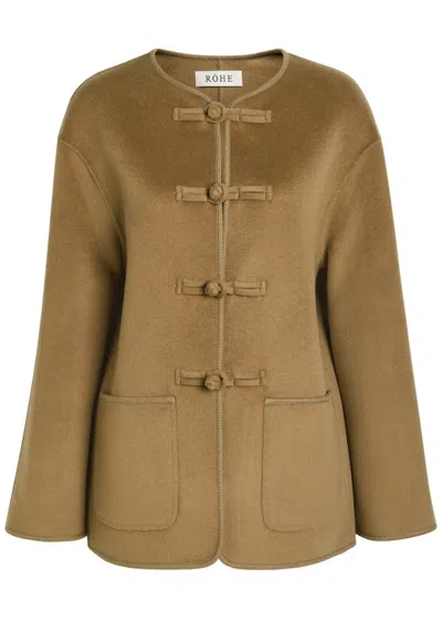 Rohe Mandarin Wool And Cashmere-blend Jacket In Brown