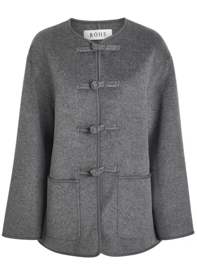 Rohe Mandarin Wool And Cashmere-blend Jacket In Gray