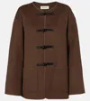 Rohe Brown Jacket With Front Toggle Closure In Wool Woman In Brown