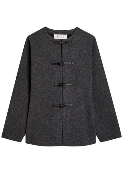 Rohe Mandarin Wool Jacket In Gray