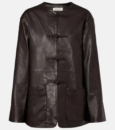 Rohe Marie Leather Jacket In Brown