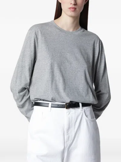 Rohe Mélange-effect Long-sleeve T-shirt In Gray