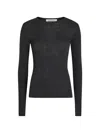Rohe Melange-effect Long-sleeve T-shirt In Black