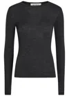 Rohe Melange-effect Long-sleeve T-shirt In Black