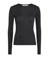 Rohe Melange-effect Long-sleeve T-shirt In Black