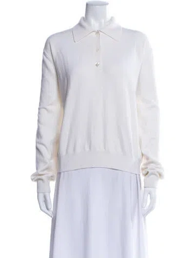 Pre-owned Rohe Merino Wool Mock Neck Sweater In White