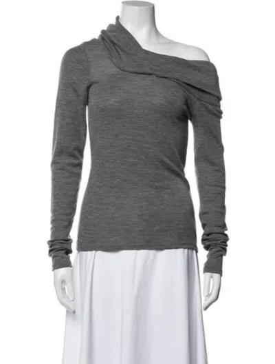 Pre-owned Rohe Merino Wool Off-the-shoulder Top In Grey