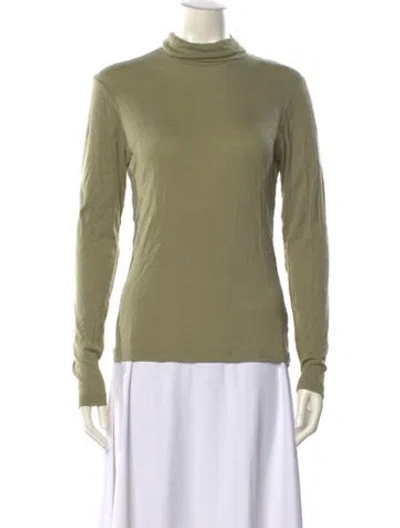 Pre-owned Rohe Merino Wool Turtleneck Sweatshirt In Green