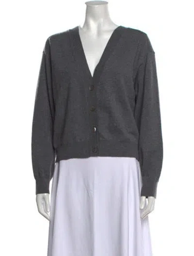 Pre-owned Rohe Merino Wool V-neck Sweater In Grey