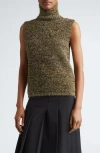 Rohe Róhe Metallic Sleeveless Turtleneck Sweater In Gold