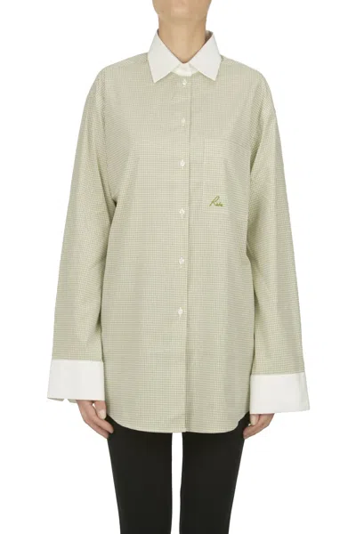 Rohe Micro Checked Print Oversized Shirt In Multi
