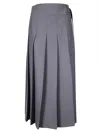 Rohe Mid-length Pleated Wrap Skirt With Textured Finish In Gray