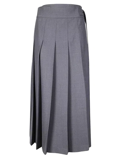 ROHE MID-LENGTH PLEATED WRAP SKIRT WITH TEXTURED FINISH