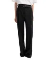 Rohe Mid Rise Pleated Front Pants In Black