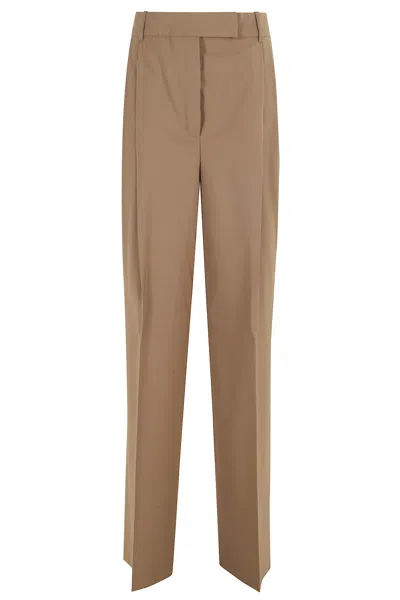 Rohe Mid Waist Tailored Trousers In Brown