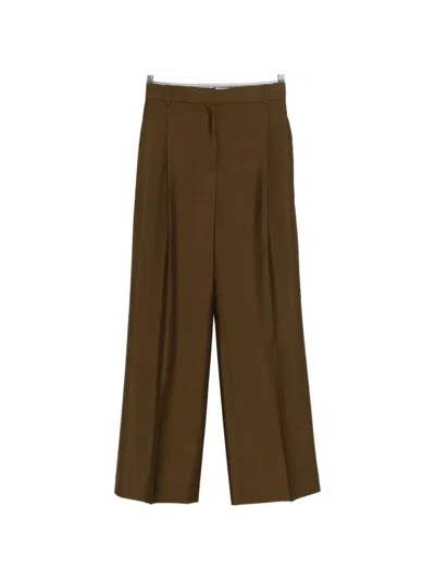 Rohe Tailored Straight-leg Wool-blend Trousers In Brown