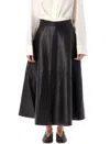 Rohe Róhe Midi Leather Skirt In Black