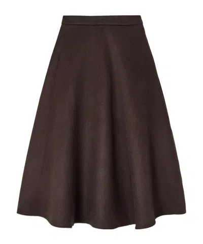 Rohe Recycled Wool-blend Felt Midi Skirt In Brown