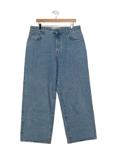 Pre-owned Rohe Mid-rise Wide Leg Jeans In Blue