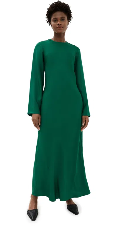 Rohe Minimal Wide Sleeved Silk Dress Emerald