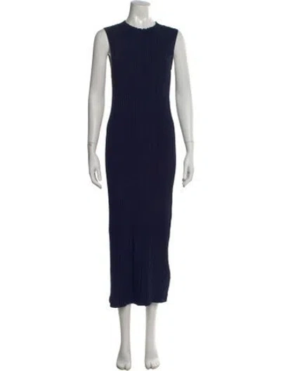 Pre-owned Rohe Mock Neck Long Dress In Blue
