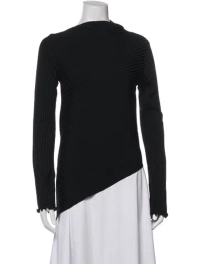 Pre-owned Rohe Mock Neck Long Sleeve Top In Black