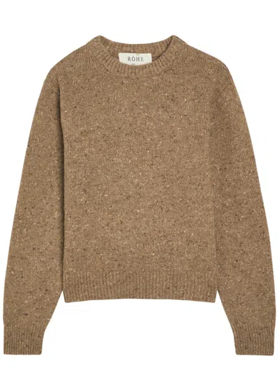 Rohe Flecked-knit Crew-neck Sweater In Brown