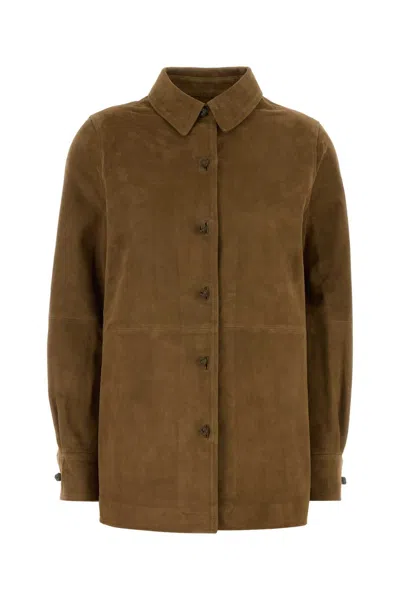 Rohe Mud Suede Shirt For Women In Brown