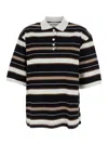 Rohe Multicolor Oversize Polo Shirt With Classic Collar And All-over Striped Motif In Cotton Woman In Multicolor