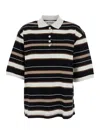 Rohe Multicolor Oversize Polo Shirt With Classic Collar And All-over Striped Motif In Cotton Woman In Multicolor